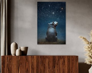 Starrynight nijlpaard van Brigitta Meijer