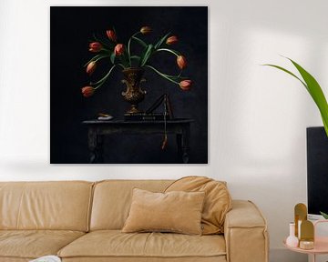 Oranje tulpen van Carolien van Schie