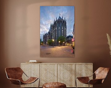 Impressies van Aken - De kathedraal op het blauwe uur van Rolf Schnepp