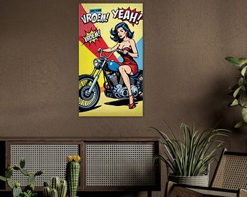 VROEM! Ride in Style, bikerbabe op chopper van Dennis Kuzee