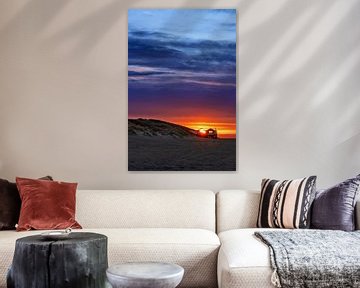 Lonely beach house at sunset by Your Happy Life