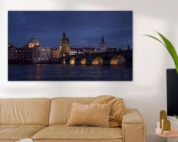 Praag in de nacht van Hylke Van der Heide