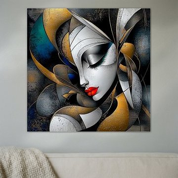 Abstract kubistisch portret