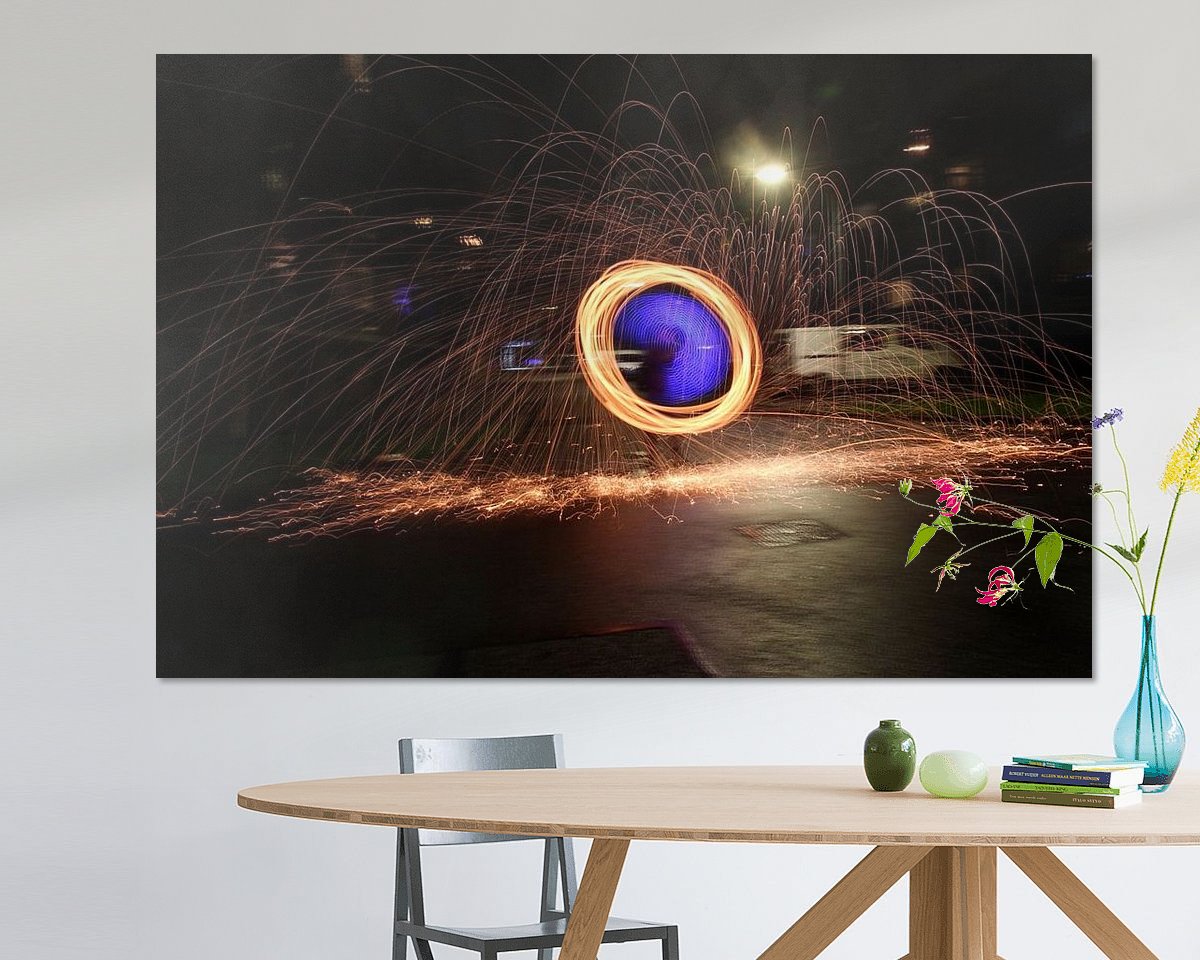 Voorbeeld van het werk in een kamer