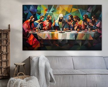 Het laatste avondmaal jezus kubisme van TheXclusive Art