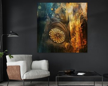 Notre Dame of Paris inside abstract by TheXclusive Art