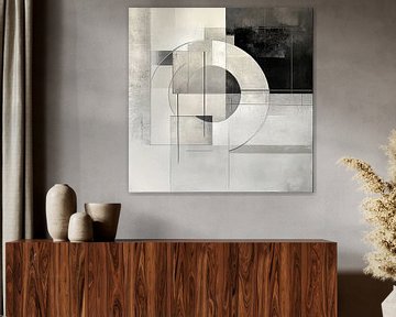Geometrische Kunst | Beige Rust Geometrie van Zen en Meer