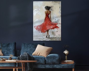 Red Dress | Woman in Red Swirl by Zen and More