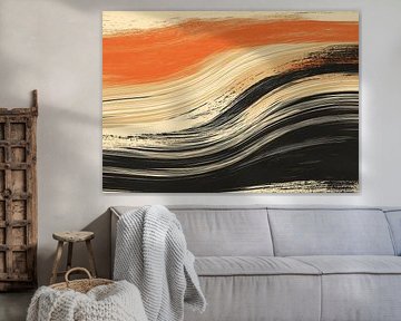 Sunset | Orange Waves by Modern Collection