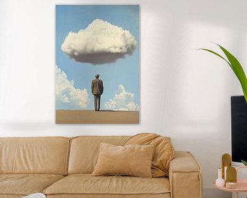 De wolkenwaarnemer - Surrealistische poster met woestijnmotief van Niklas Maximilian