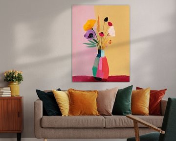 Bunte Vase mit Blumen von Studio Allee