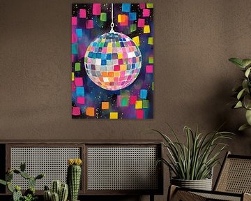Night Fever: Modern disco ball illustration