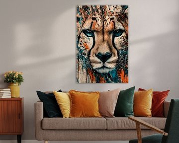 Abstracte cheetah met kleurspatten van Art & Soul Creations