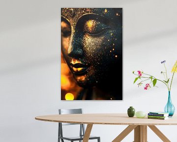 Gouden Boeddha close-up van Art & Soul Creations