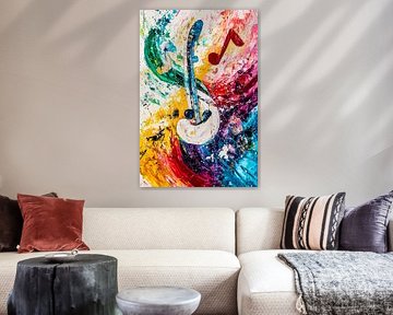 Kleurrijke abstracte muziekexpressie