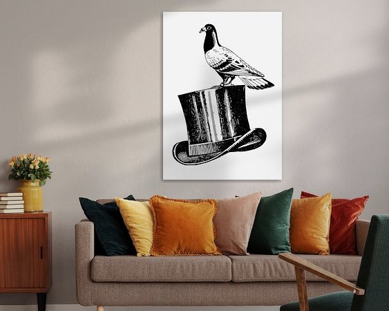 Voorbeeld van het werk in een kamer