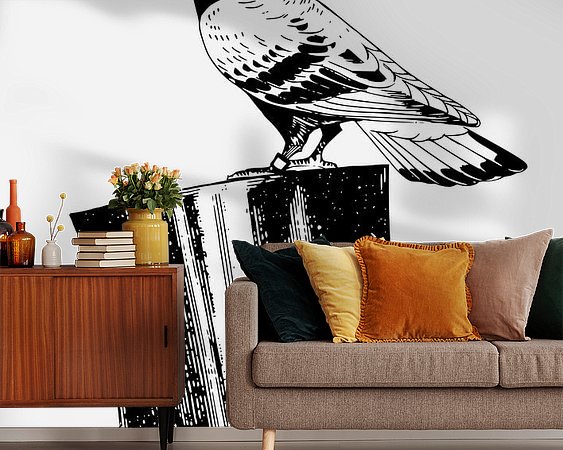 Voorbeeld van het werk in een kamer