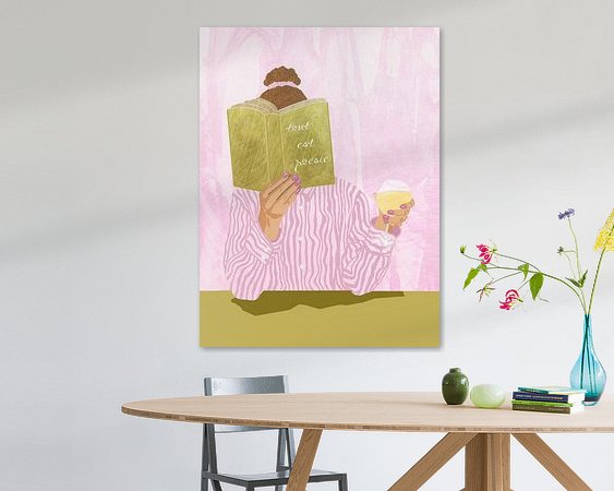 Voorbeeld van het werk in een kamer