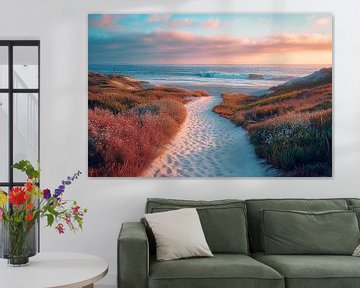 Strandpad aan het einde van de dag van Philippe HUGONNARD