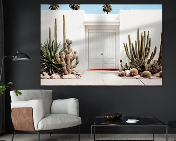 Een retro witte gevel in Palm Springs van Philippe HUGONNARD