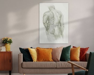 Sketch Man Nude vue arrière vert olive