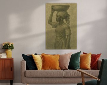 African dignity in balance - woman with bowl by But First Framing