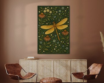 Gouden libel in botanisch paradijs van But First Framing