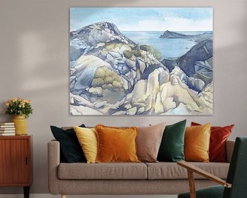 Rocky landscape on the Mediterranean coast by Adriana Mueller