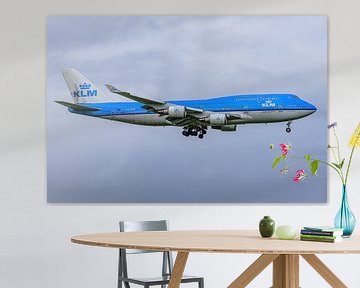 Landende KLM Boeing 747-400M. van Jaap van den Berg