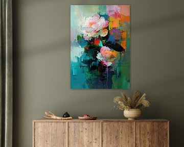Abstract Bloemen van Abstract Schilderij