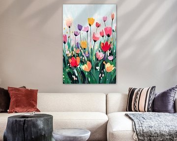 Colourful field of flowers