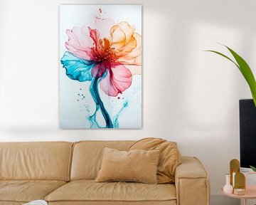 Abstract flower in vibrant colours