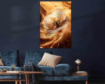 Bloem in gouden licht van Art & Soul Creations