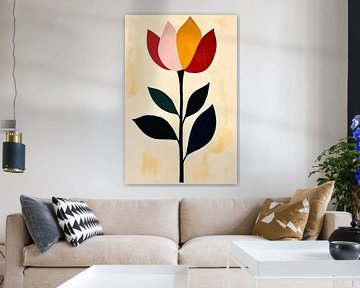 Abstract flower in minimalist style by Art & Soul Creations