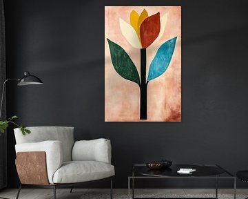 Peinture abstraite de fleurs colorées sur Imperial Art House