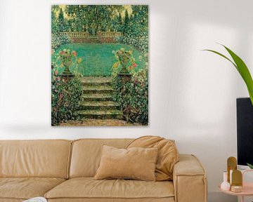 De trap in de tuin, Gerberoy, Henri Le Sidaner