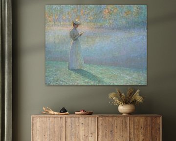 Lezende vrouw in een landschap, Henri Le Sidaner