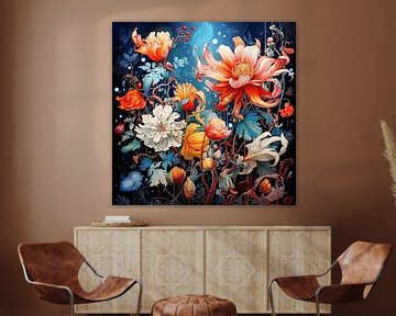 Street art weelderig boeket bloemen felle kleuren fantastisch van gm_designs