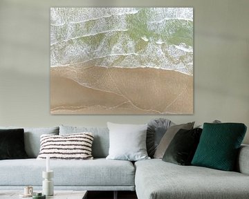 Golven die het strand raken van bovenaf gezien van Sjoerd van der Wal Fotografie
