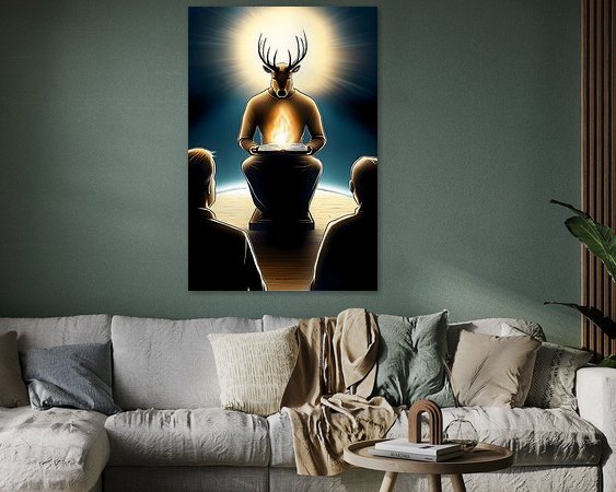 Voorbeeld van het werk in een kamer