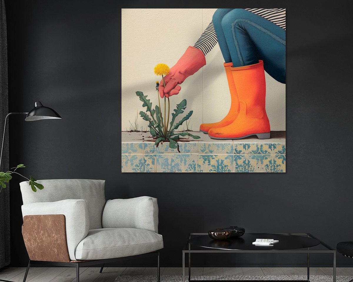 Voorbeeld van het werk in een kamer