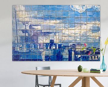 Kunstige keramische verhalenvertellers - azulejo mozaïek bij de Miradouro de Santa Luzia van WeltReisender Magazin