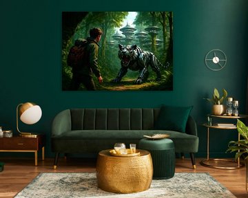 Cybernetische tijger in de jungle van cotto art
