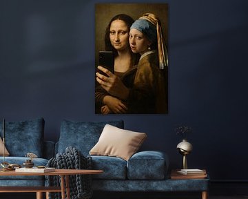 Mona Lisa & the girl with the pearl earring by Poster Art Shop