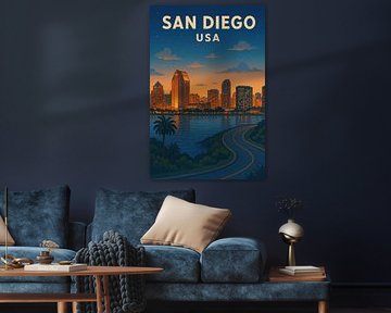San Diego by Poster Art Shop