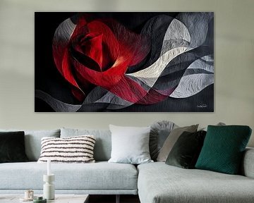 roos in rood, zwart of goud van Gelissen Artworks