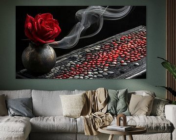 roos in rood, zwart of goud van Gelissen Artworks