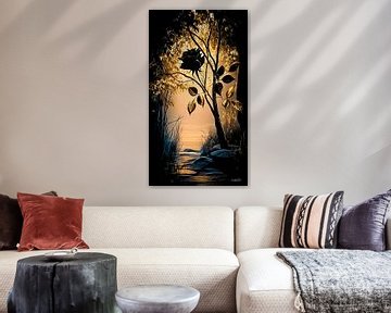 roos in rood, zwart of goud van Gelissen Artworks