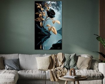 roos in rood, zwart of goud van Gelissen Artworks