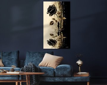 roos in rood, zwart of goud van Gelissen Artworks